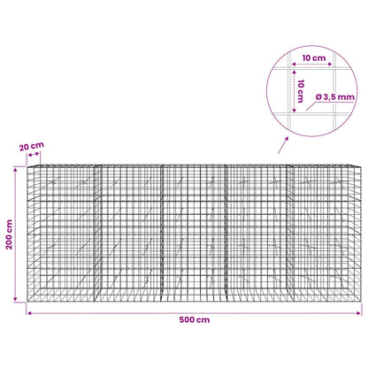 Gabion with 3.5 mm Wire and 10x10 cm Mesh 50x20x200 cm 500 cm