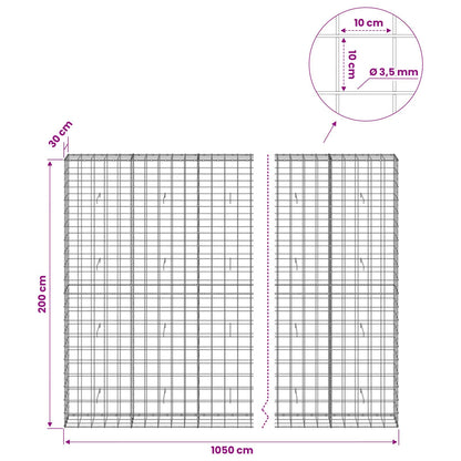Gabion with 3.5 mm Wire and 10x10 cm Mesh 1050x30x200 cm 1050 cm