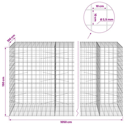 Gabion with 3.5 mm Wire and 10x10 cm Mesh 1050x100x150 cm 1050 cm
