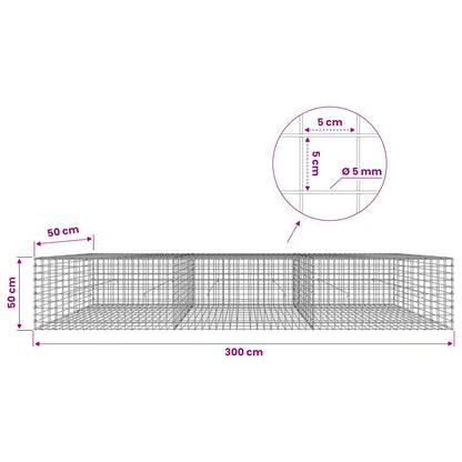 vidaXL Gabion with 5 mm Wire and 5x5 cm Mesh 300x50x50 cm 6