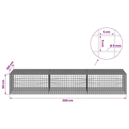 vidaXL Gabion with 5 mm Wire and 5x5 cm Mesh 300x100x50 cm 6