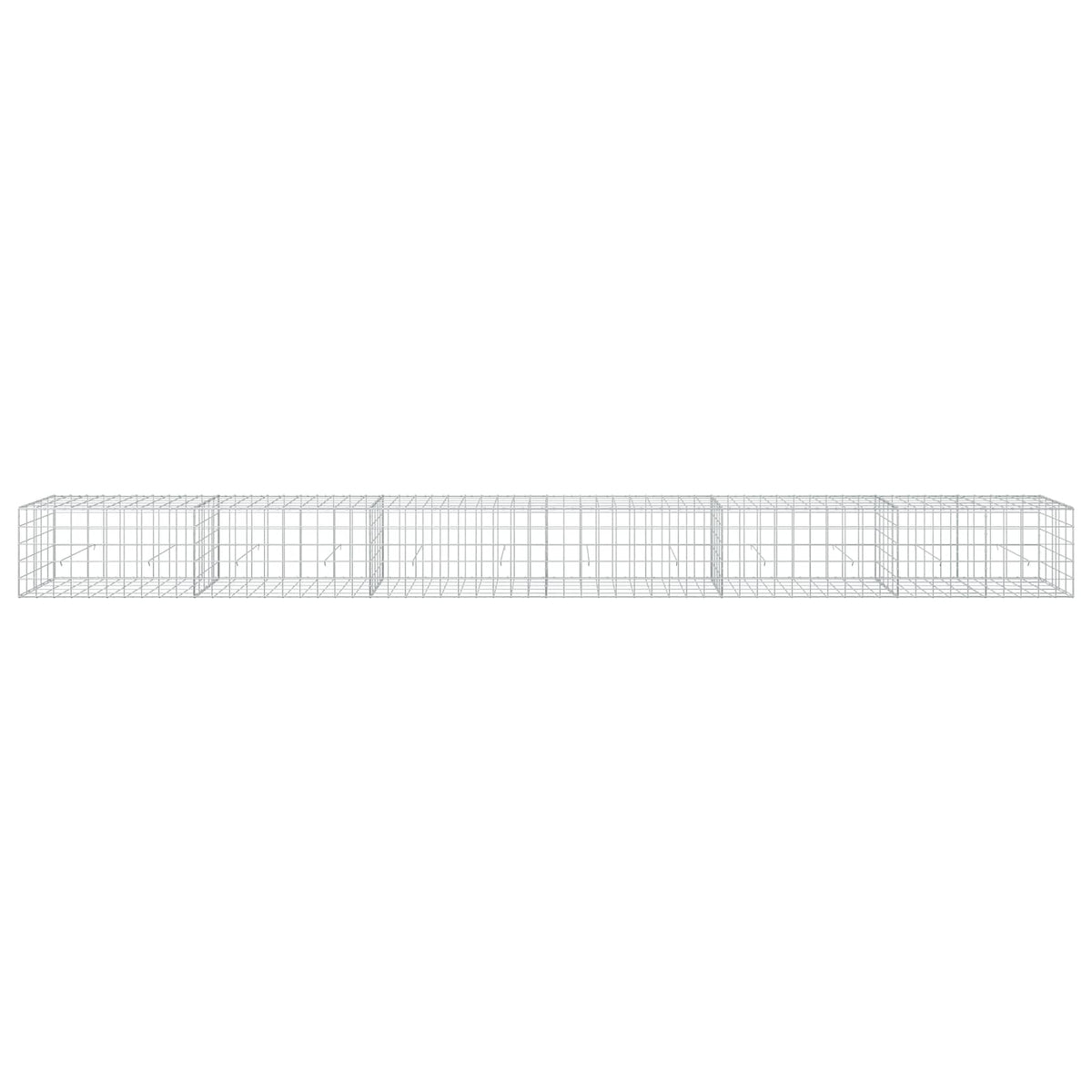 vidaXL Gabion with 5 mm Wire and 10x10 cm Mesh 600x50x50 cm 3