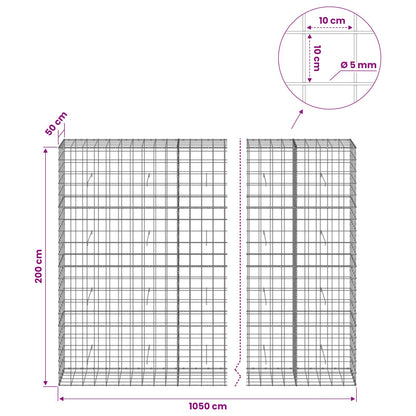 Gabion with 5 mm Wire and 10x10 cm Mesh 1050x50x200 cm 1050 cm