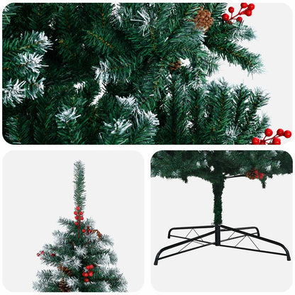 vidaXL Artificial Christmas Tree 400 cm PVC and Steel Green and White 4