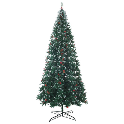 vidaXL Artificial Christmas Tree 400 cm PVC and Steel Green and White 3