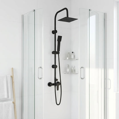 Shower System Stainless Steel 21 x 48 x 112 cm Black Square