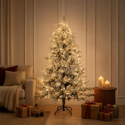 vidaXL Artificial Hinged Christmas Tree 150 LEDs Warm White