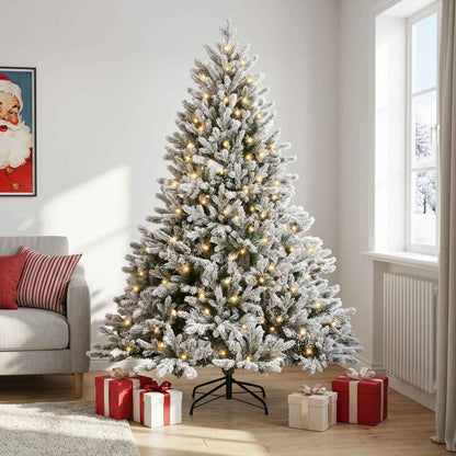 Artificial Hinged Christmas Tree 300 LEDs Warm White 210 cm