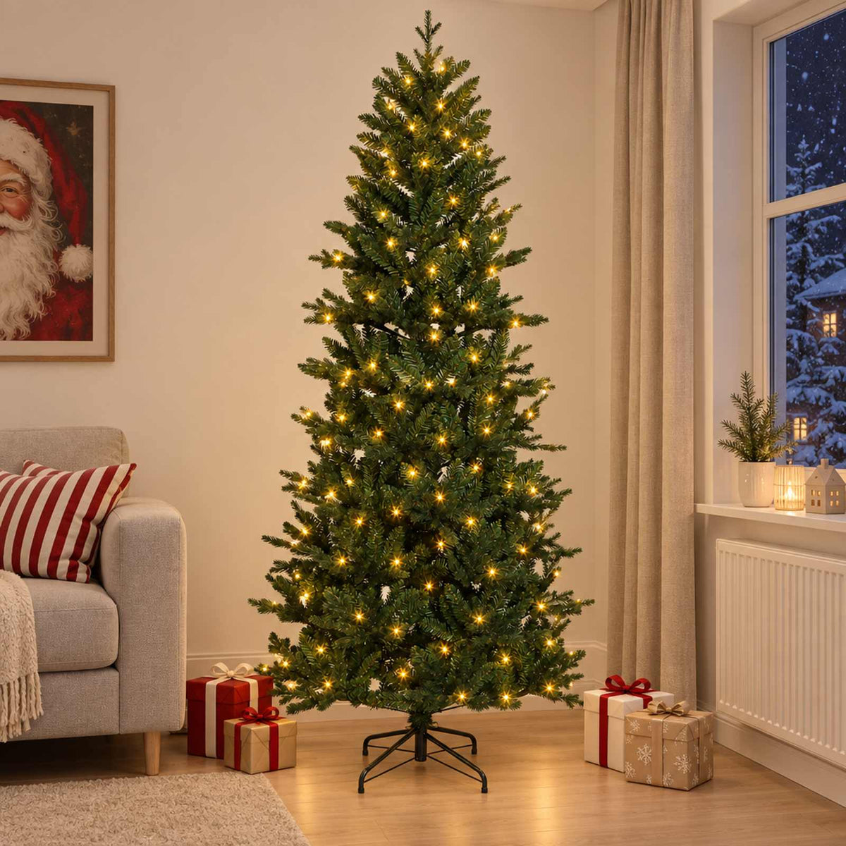 Artificial Christmas Tree Bauble LEDs Green