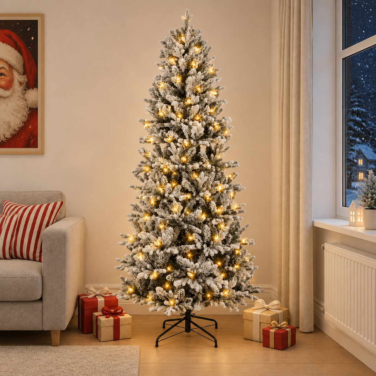 Artificial Hinged Christmas Tree 300 LEDs Warm White 120 cm