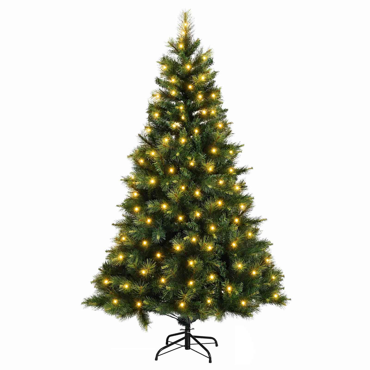 Artificial Christmas Tree with Bauble 150 LEDs Green with LEDs
