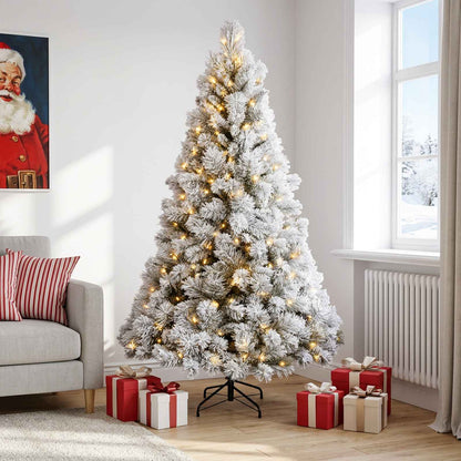 Artificial Hinged Christmas Tree 300 LEDs Warm White 180 cm