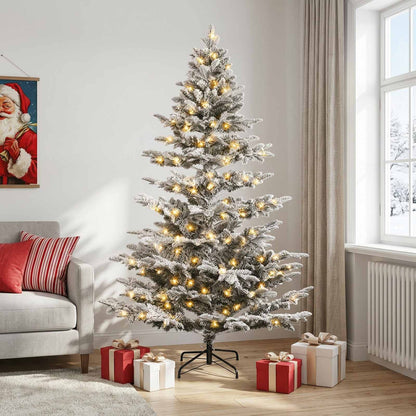 vidaXL Artificial Hinged Christmas Tree 240 cm 300 LEDs Warm White 3