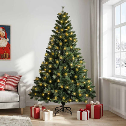 vidaXL Artificial Hinged Christmas Tree 240 cm 300 LEDs Warm White 3
