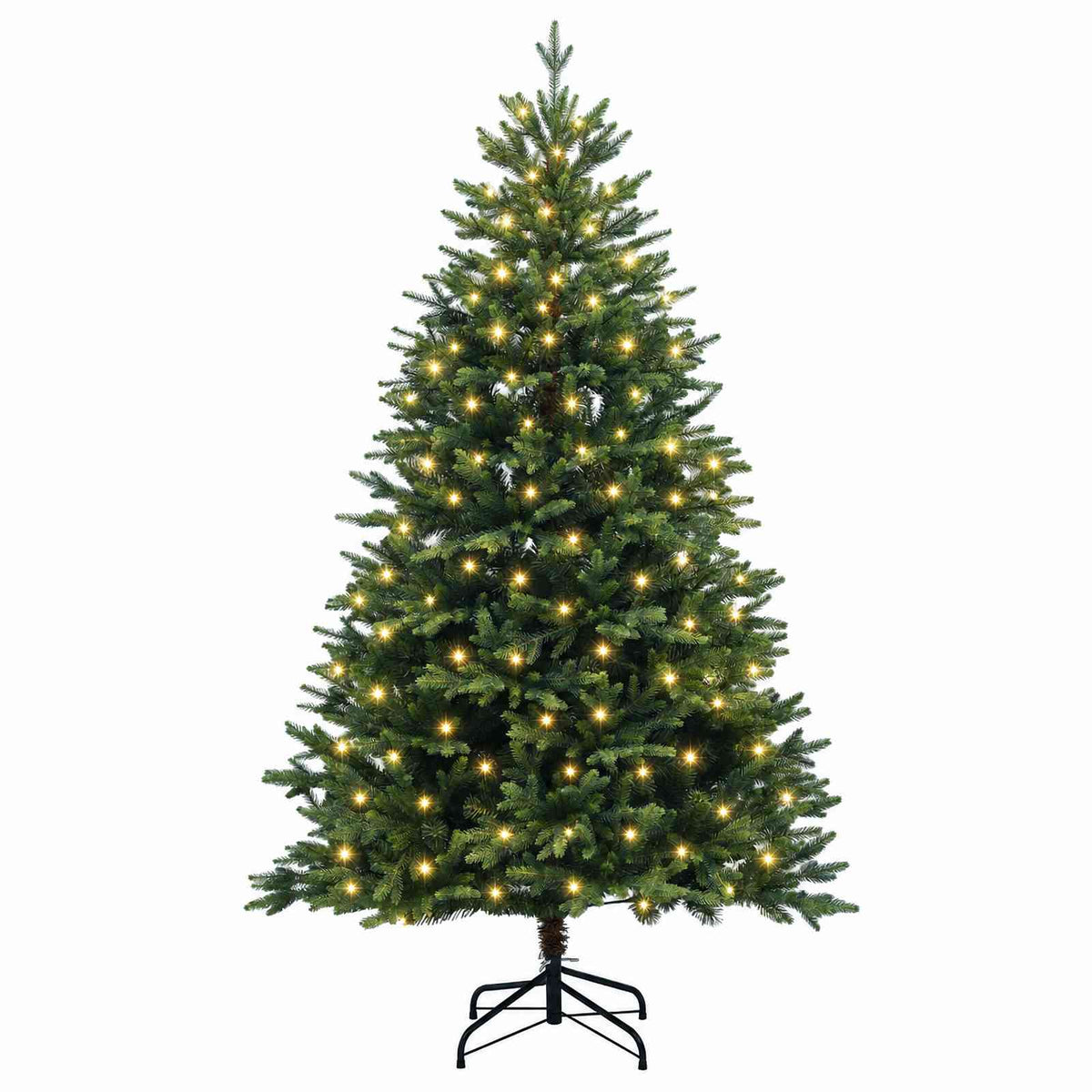vidaXL Artificial Hinged Christmas Tree 150 cm 150 LEDs Warm White 4