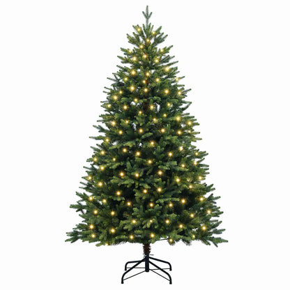 vidaXL Artificial Hinged Christmas Tree 150 cm 150 LEDs Warm White 4