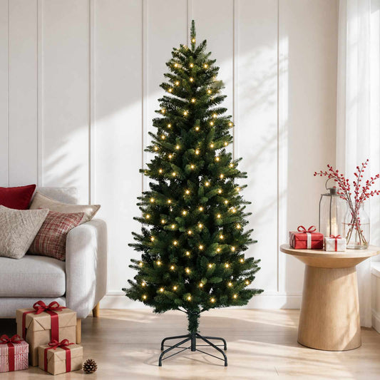 Artificial Christmas Tree with Bauble 150 LEDs Green 150 cm with LEDs
