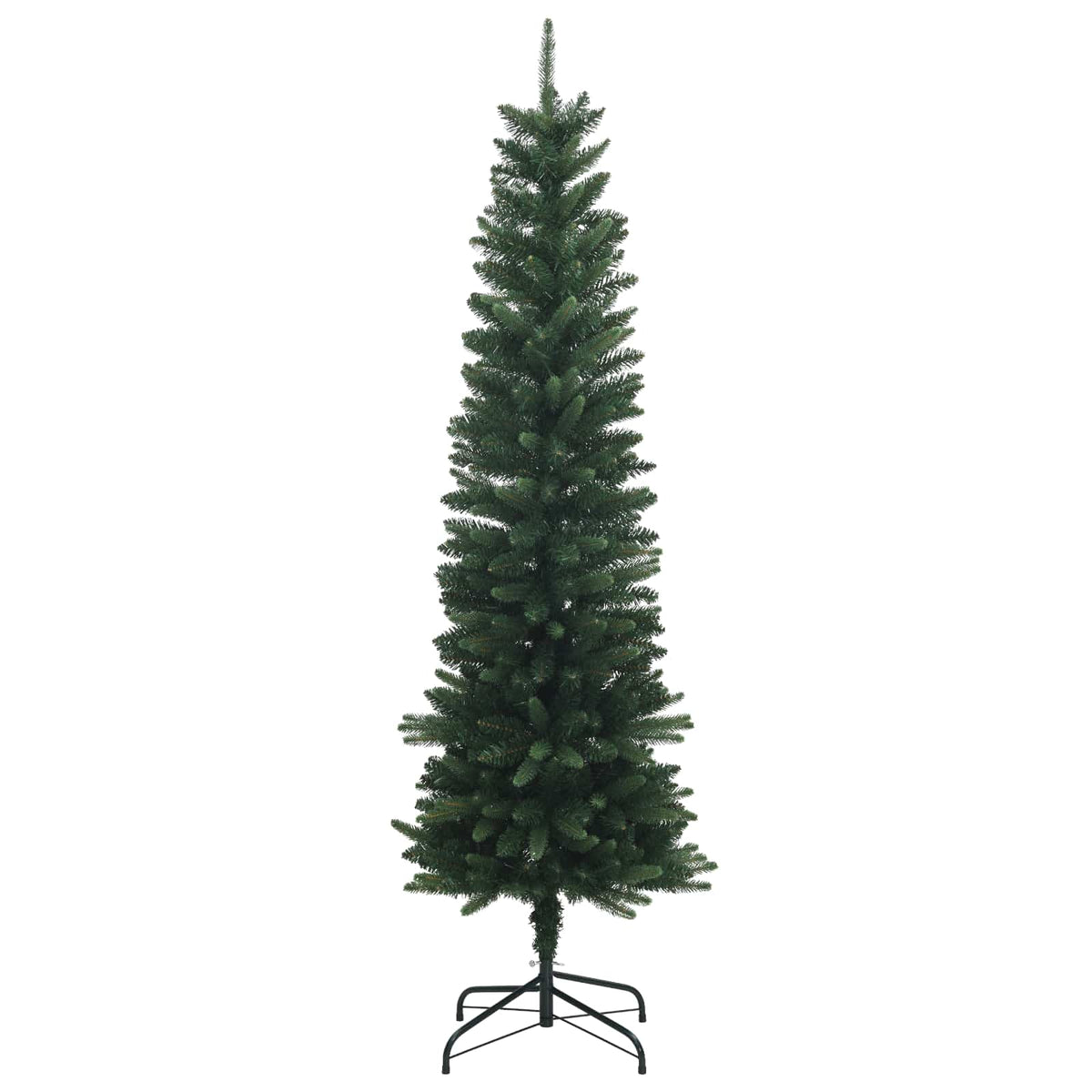 Artificial Slim Christmas Tree with Bauble 150 LEDs Green 120 cm with LEDs