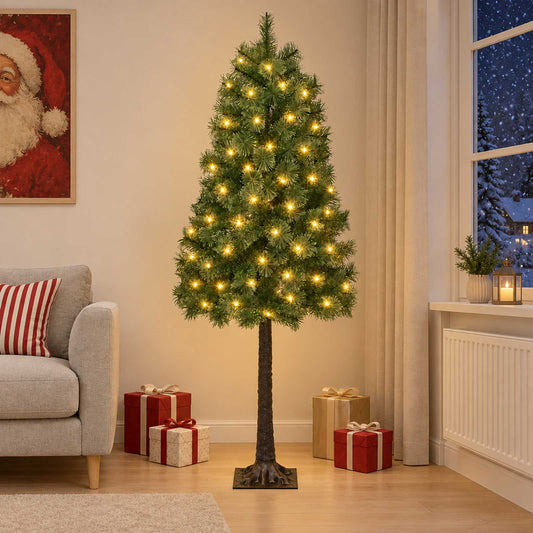 vidaXL Artificial Hinged Christmas Tree 150 cm 150 LEDs Warm White 1
