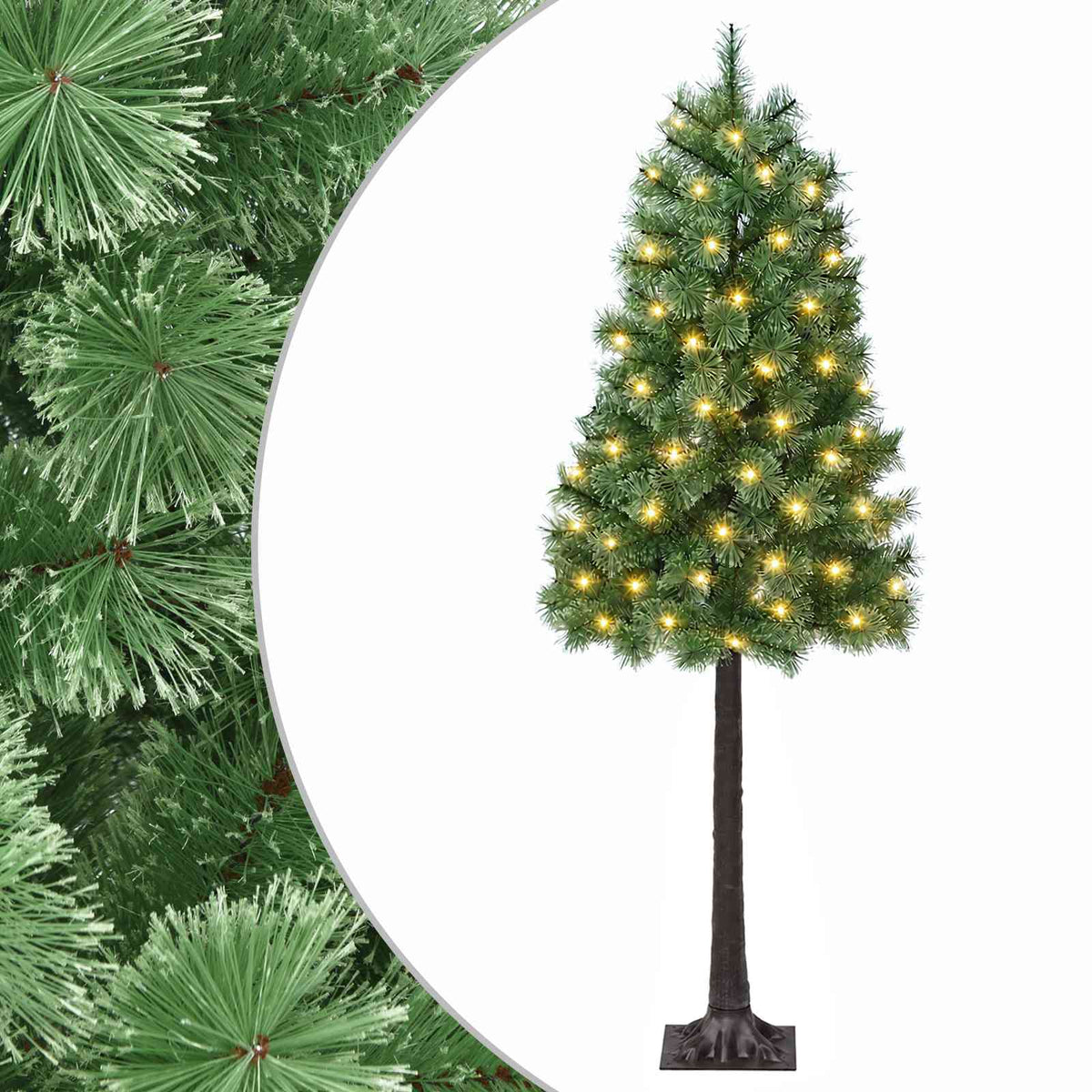 Artificial Hinged Christmas Tree with Baubles 150 LEDs Green 120 cm with LEDs