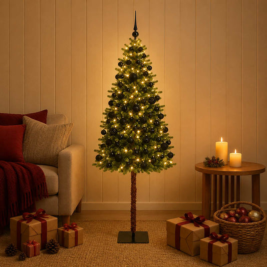 vidaXL Artificial Christmas Tree with Bauble 150 cm 150 LEDs 1