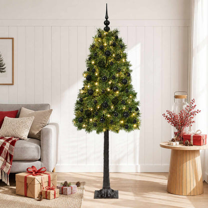 vidaXL Artificial Hinged Christmas Tree with Baubles 150 cm 150 LEDs 3