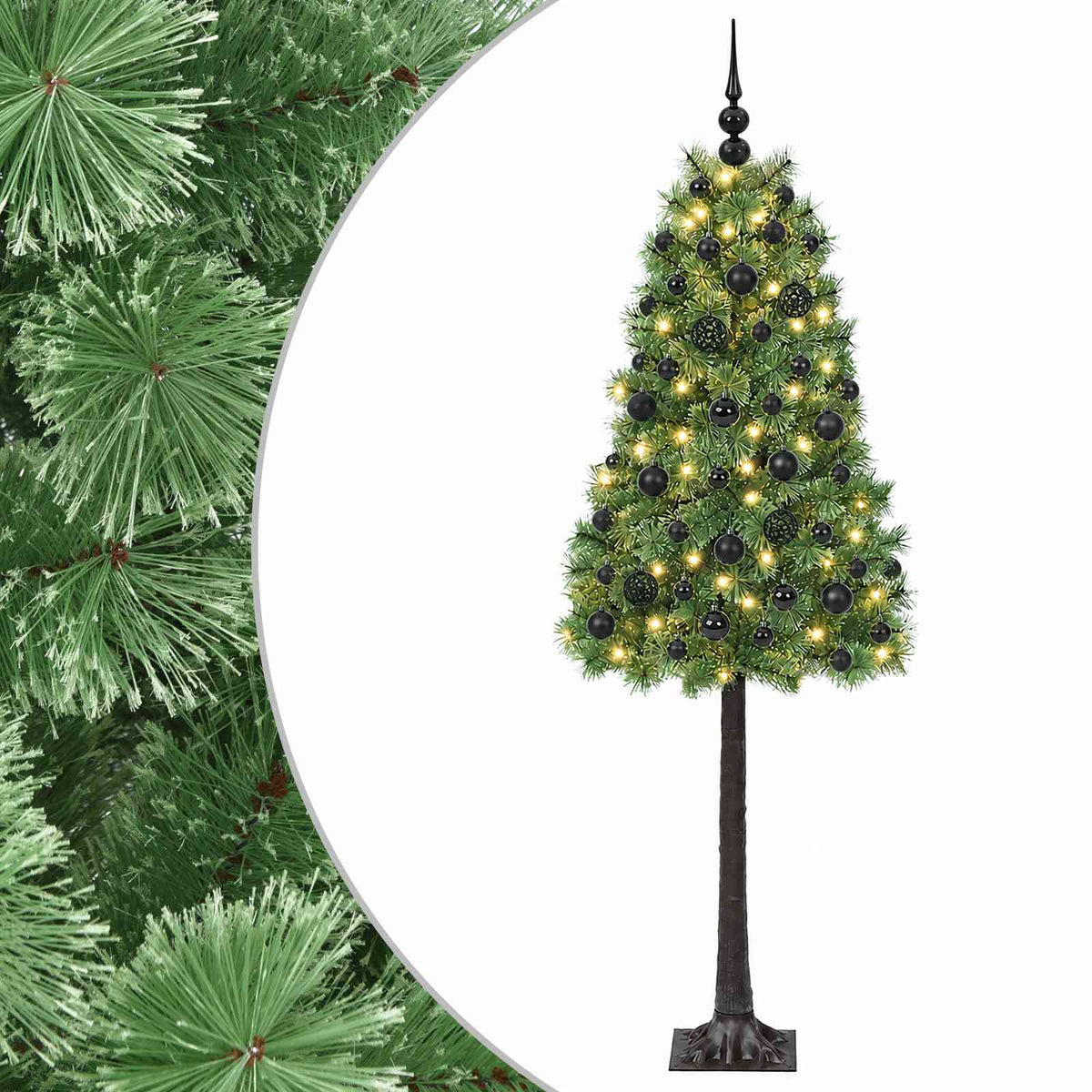 vidaXL Artificial Hinged Christmas Tree with Baubles 150 cm 150 LEDs 2