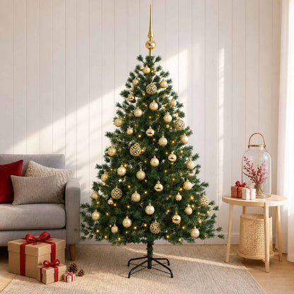 Artificial Christmas Tree with Bauble 150 LEDs with LEDs & gold balls