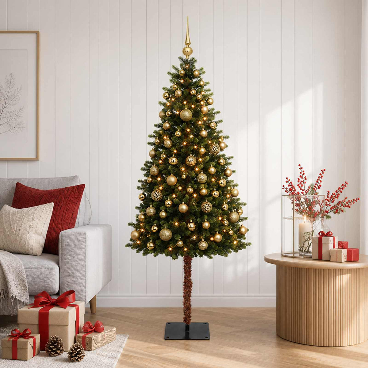 vidaXL Artificial Christmas Tree with Bauble 180 cm 300 LEDs 3