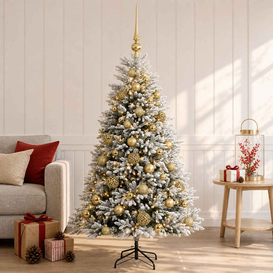 vidaXL Artificial Christmas Tree with Bauble 120 cm 150 LEDs 1