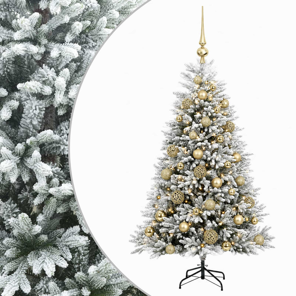 vidaXL Artificial Christmas Tree with Bauble 150 cm 150 LEDs 2