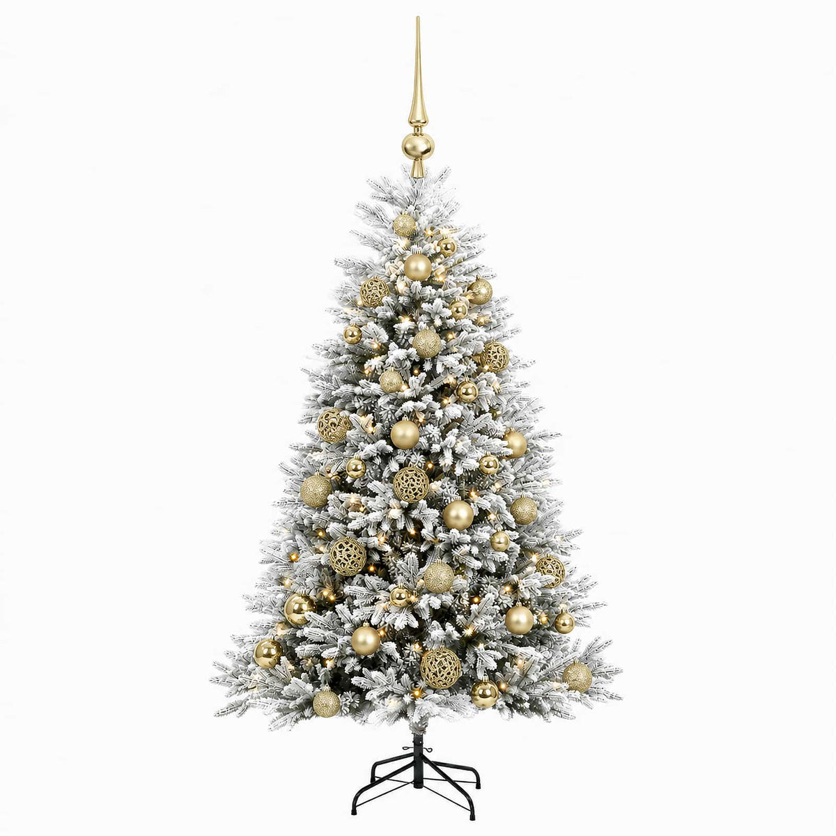 vidaXL Artificial Christmas Tree with Bauble 150 cm 150 LEDs 4