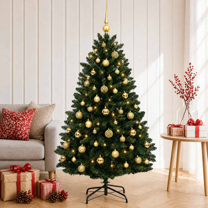 vidaXL Artificial Christmas Tree Dark Green with Bauble 180 cm 3