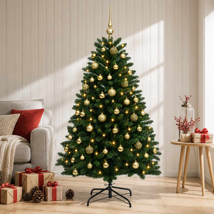 vidaXL Artificial Christmas Tree Mid-green with Bauble 180 cm 300 LEDs 3