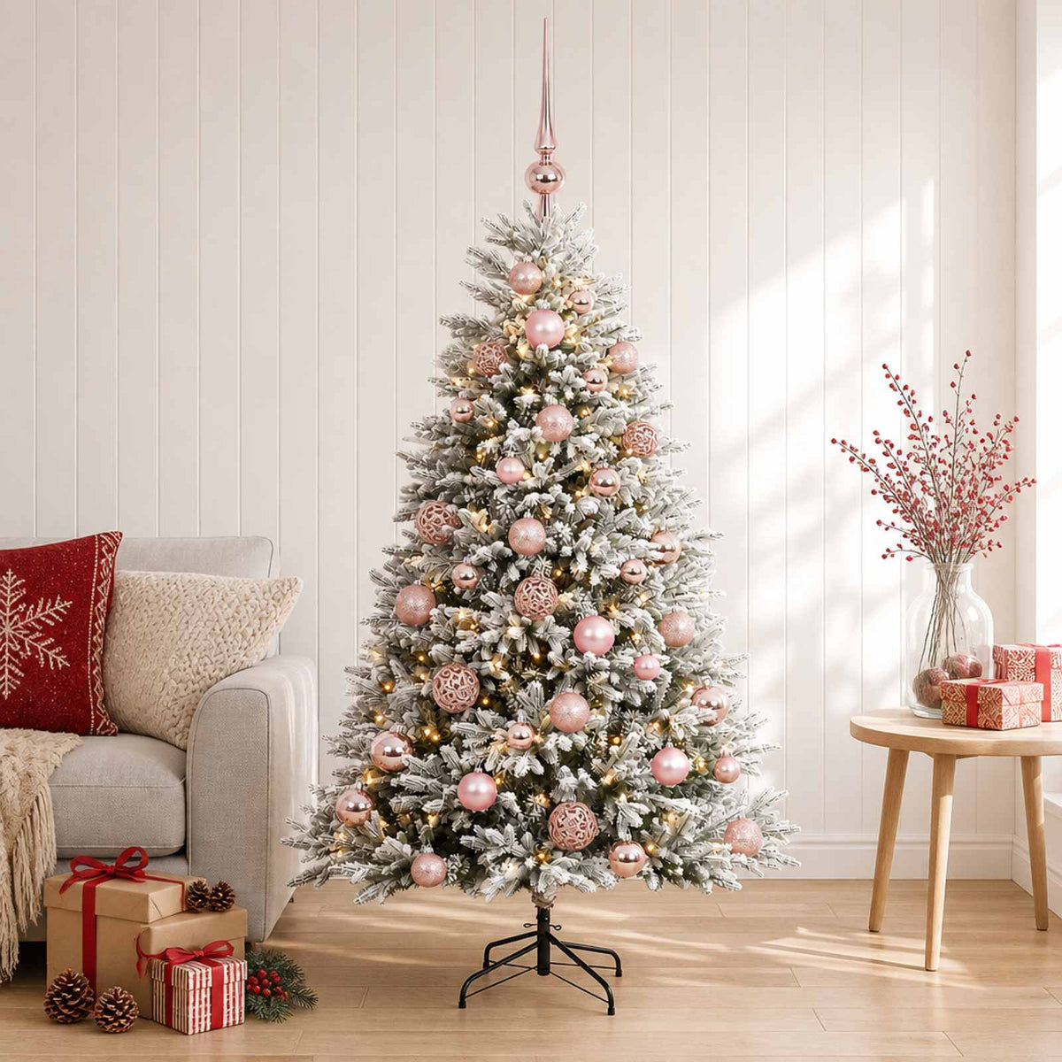 vidaXL Artificial Christmas Tree with Bauble 120 cm 150 LEDs 3