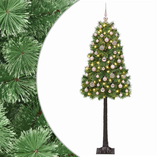 vidaXL Artificial Hinged Christmas Tree with Baubles 150 cm 150 LEDs 2