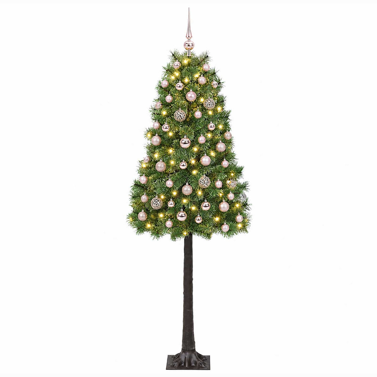 vidaXL Artificial Hinged Christmas Tree with Baubles 150 cm 150 LEDs 4