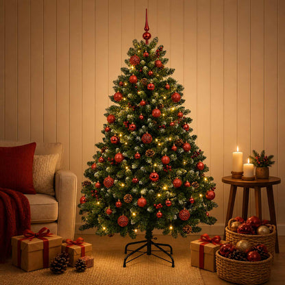 vidaXL Artificial Christmas Tree Green with Bauble 180 cm 300 LEDs 1