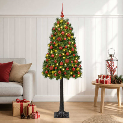 vidaXL Artificial Hinged Christmas Tree with Baubles 150 cm 150 LEDs 3