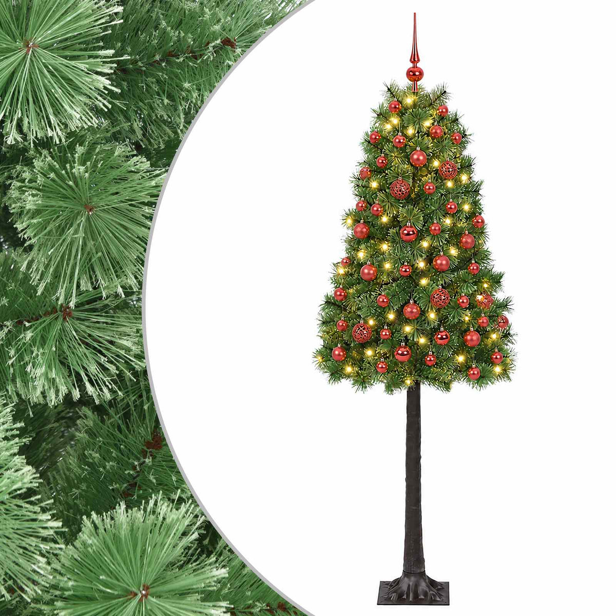 vidaXL Artificial Hinged Christmas Tree with Baubles 150 cm 150 LEDs 2