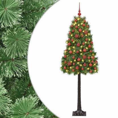 vidaXL Artificial Hinged Christmas Tree with Baubles 150 cm 150 LEDs 2