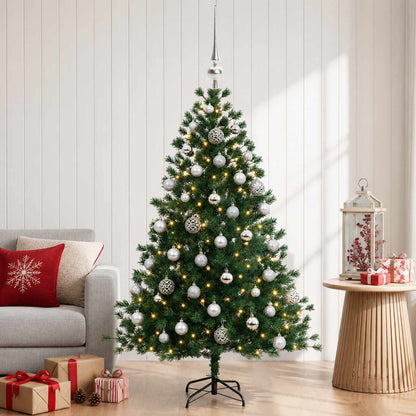 Artificial Christmas Tree with Bauble 150 LEDs with LEDs & silver balls