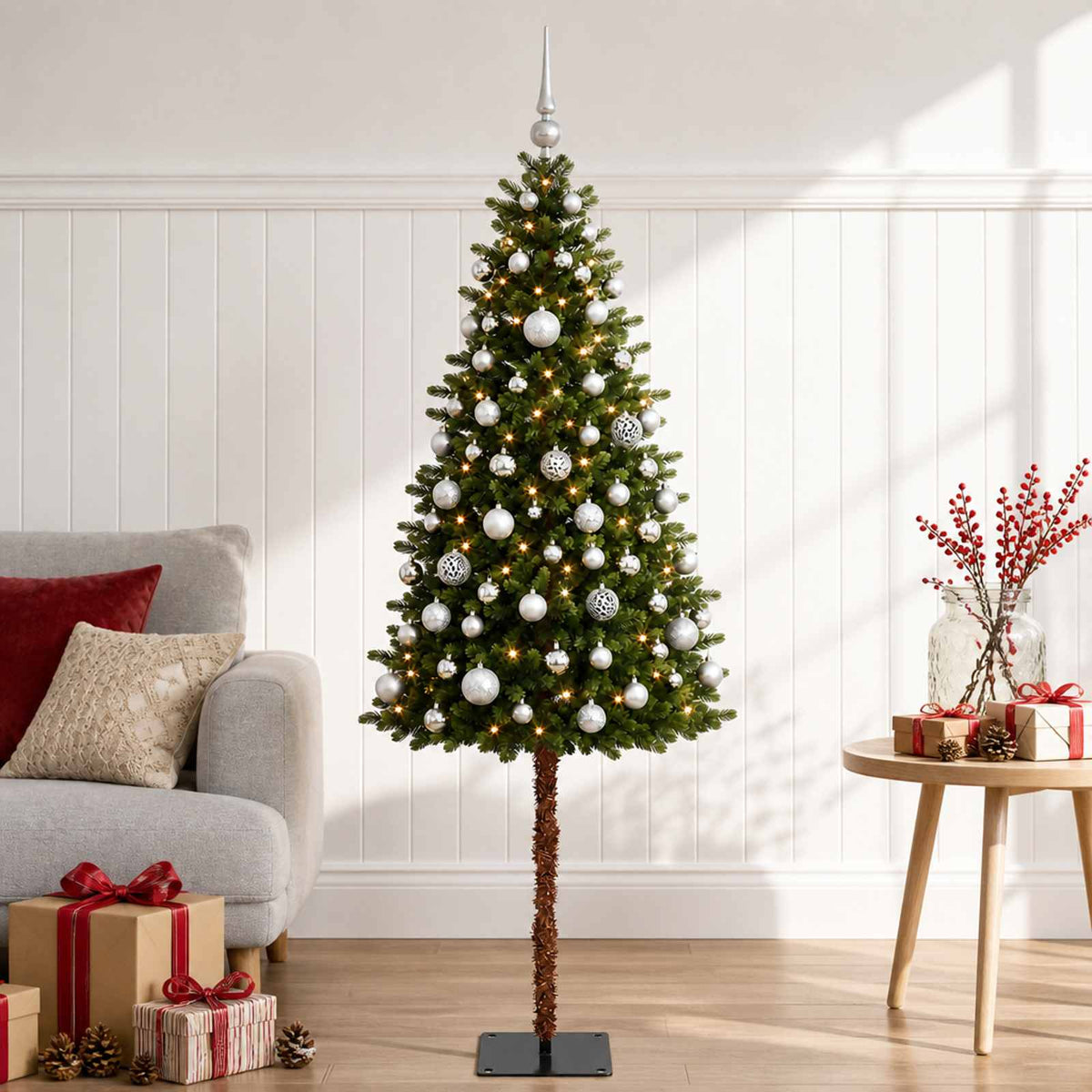vidaXL Artificial Christmas Tree with Bauble 150 cm 150 LEDs 3