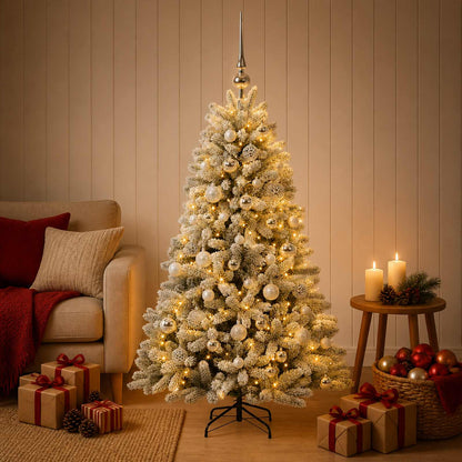 vidaXL Artificial Christmas Tree with Bauble 120 cm 150 LEDs 1