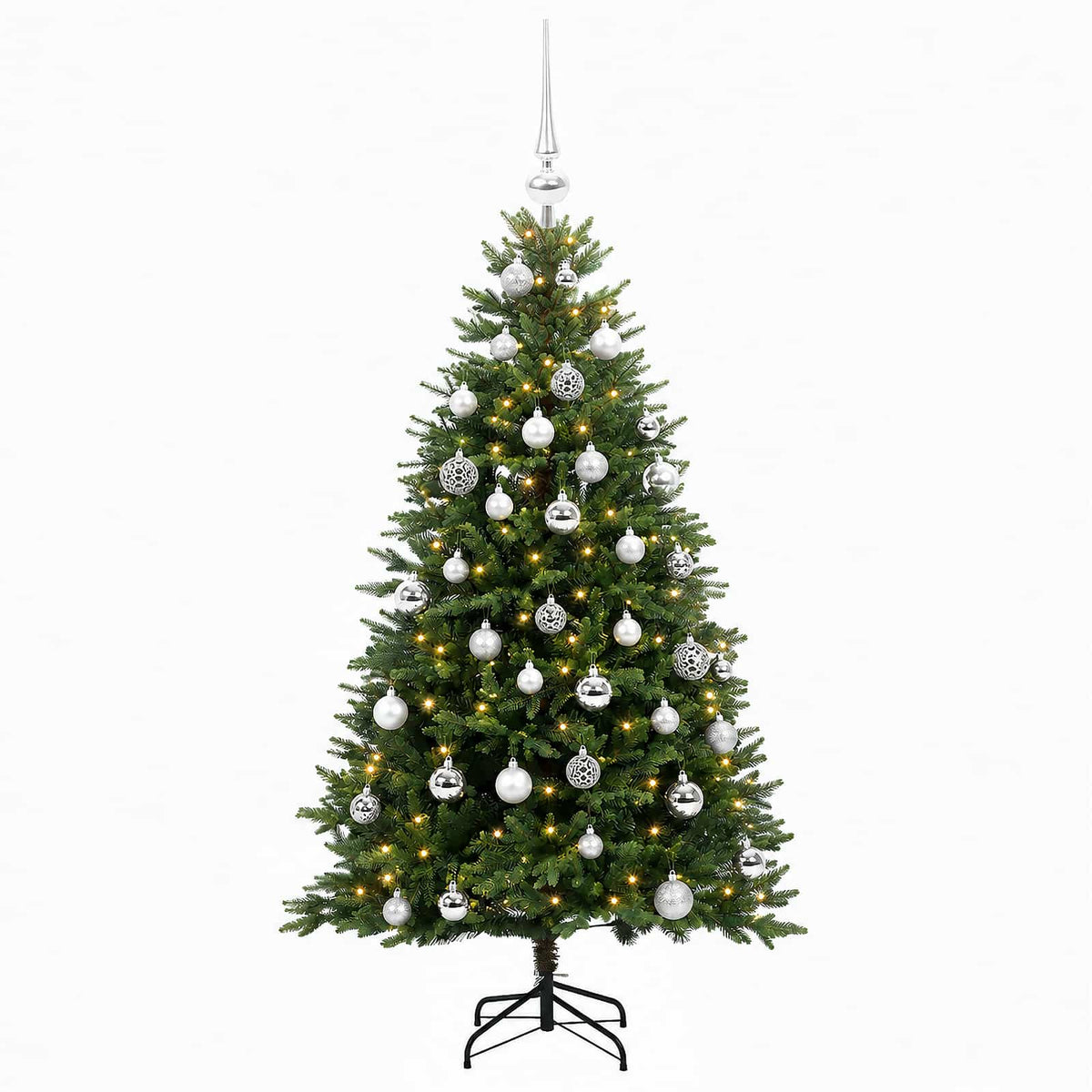 vidaXL Artificial Christmas Tree with Bauble 150 cm 150 LEDs 4