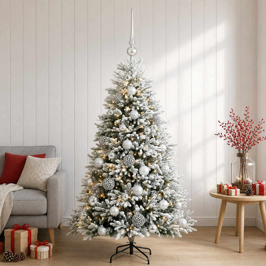 vidaXL Artificial Christmas Tree with Bauble 150 cm 150 LEDs 1