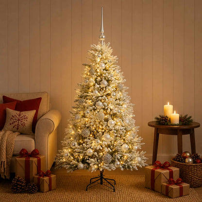 vidaXL Artificial Christmas Tree with Bauble 150 cm 150 LEDs 3