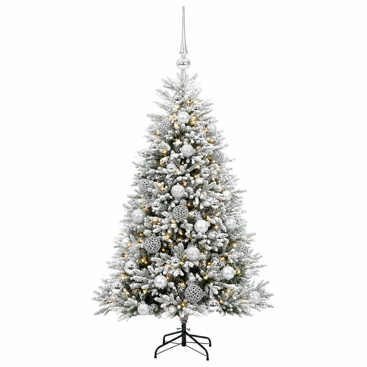 vidaXL Artificial Christmas Tree with Bauble 150 cm 150 LEDs 4