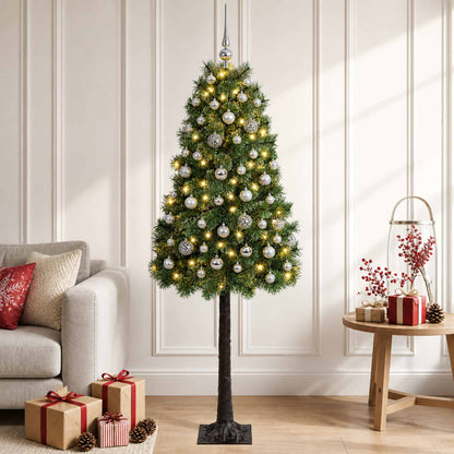 vidaXL Artificial Hinged Christmas Tree with Baubles 150 cm 150 LEDs 3