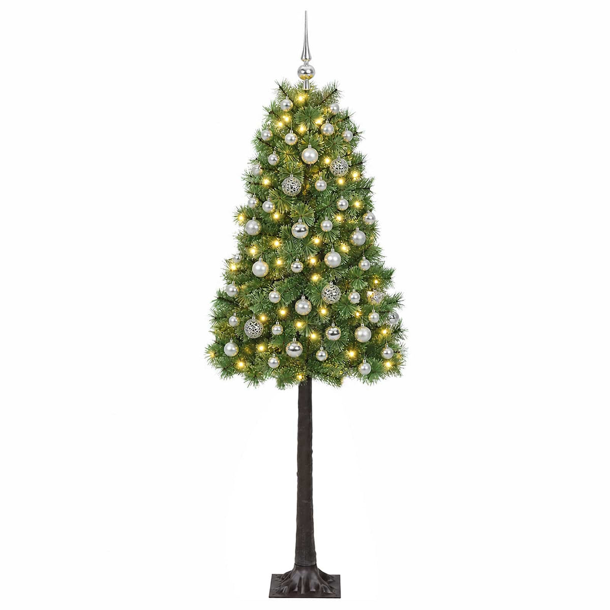 vidaXL Artificial Hinged Christmas Tree with Baubles 150 cm 150 LEDs 4